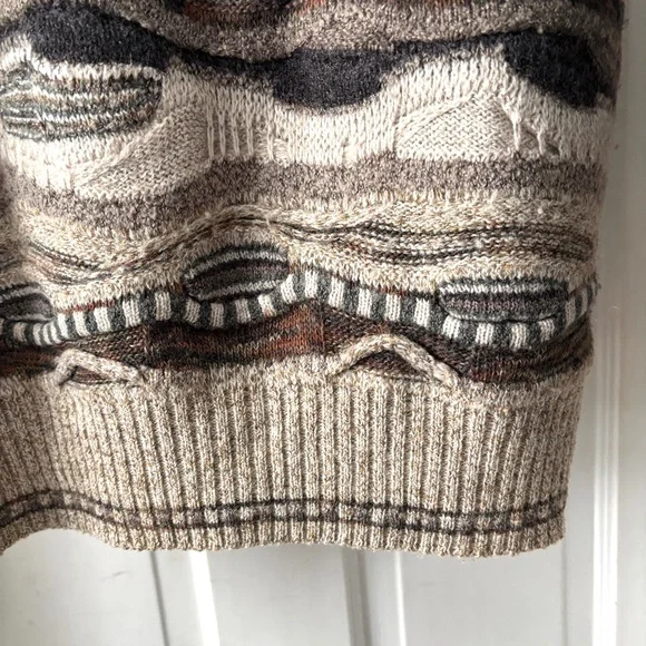 Norm Thompson Vintage Sweater Mens Textured Coogi Style Brown Medium - Picture 9 of 13